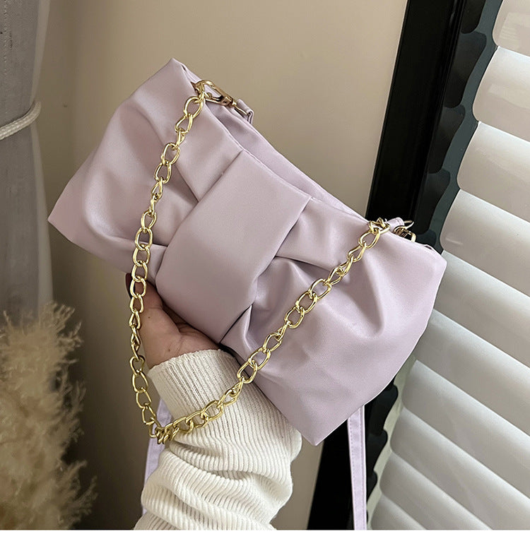 Cloud Bag Women's Spring New Underarm Bag French Niche Shoulder Bag Texture Western Style Messenger Pleated Bag