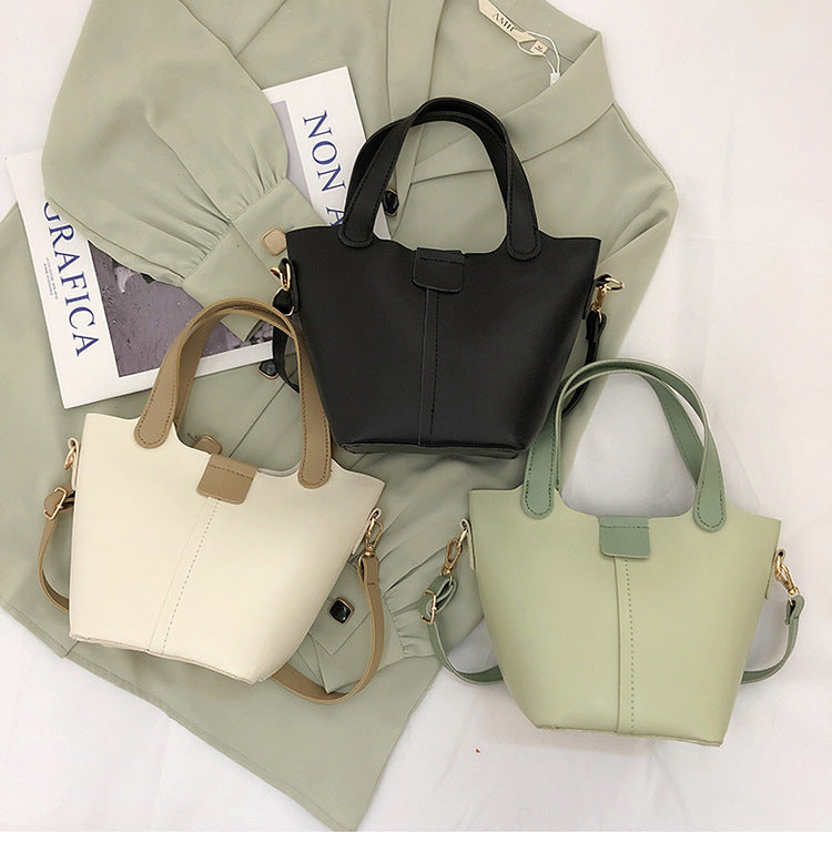 High Quality Bag Women's Spring New Trendy Fashion Vegetable Basket Bucket Bag Texture One-Shoulder Messenger Handbag