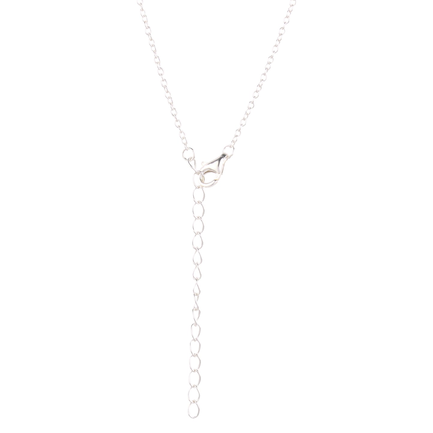 14K Silver Plated Love Heart Pave Pendant Necklace