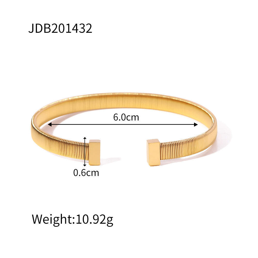 18k Gold Open T Bracelet