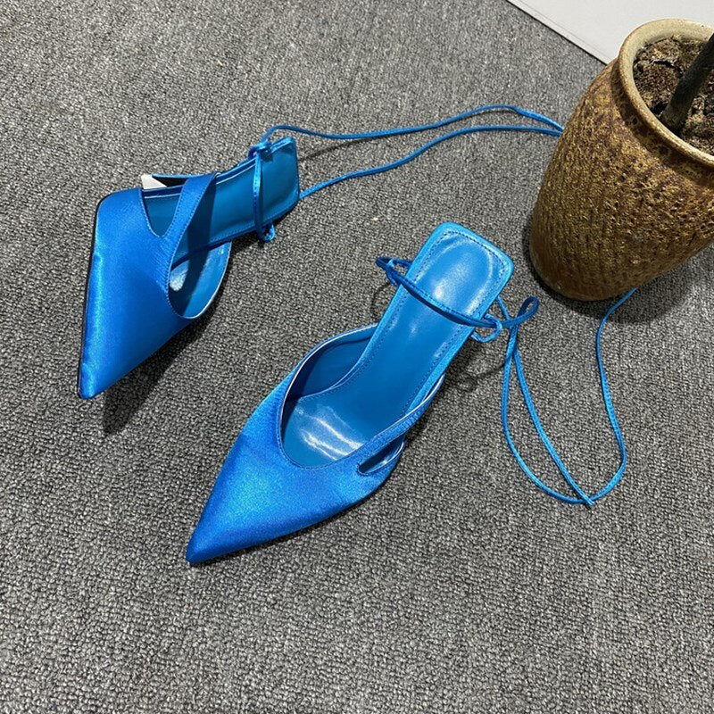 Summer Solid Color Sexy Strappy High-Heeled Sandals