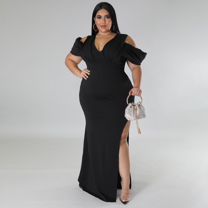 Plus Size Women Clothes Supply High Fork Dress