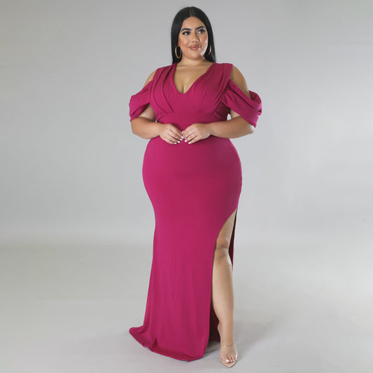 Plus Size Women Clothes Supply High Fork Dress