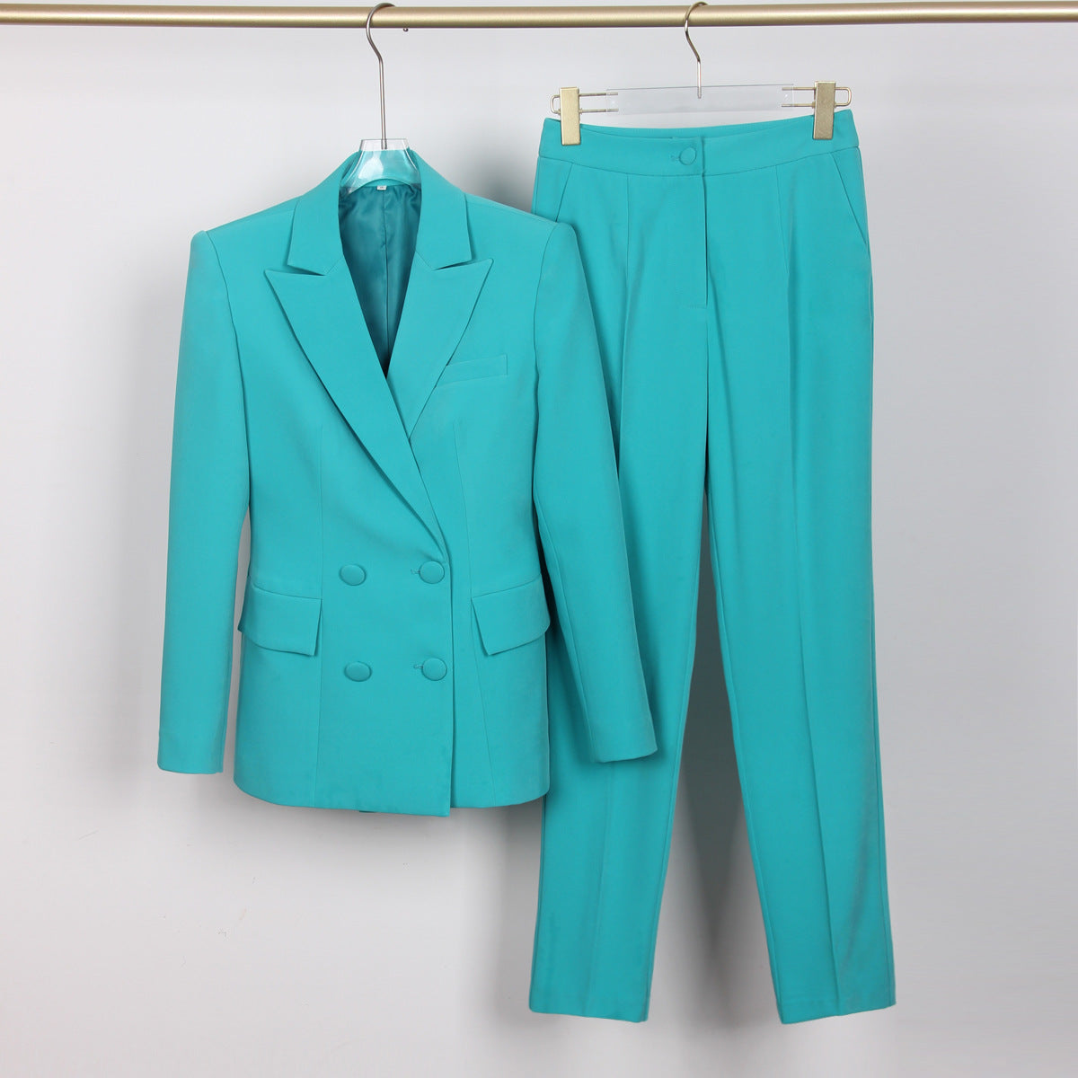 Double Breasted Mint Pant Suits for Women Plus Size Women Suits