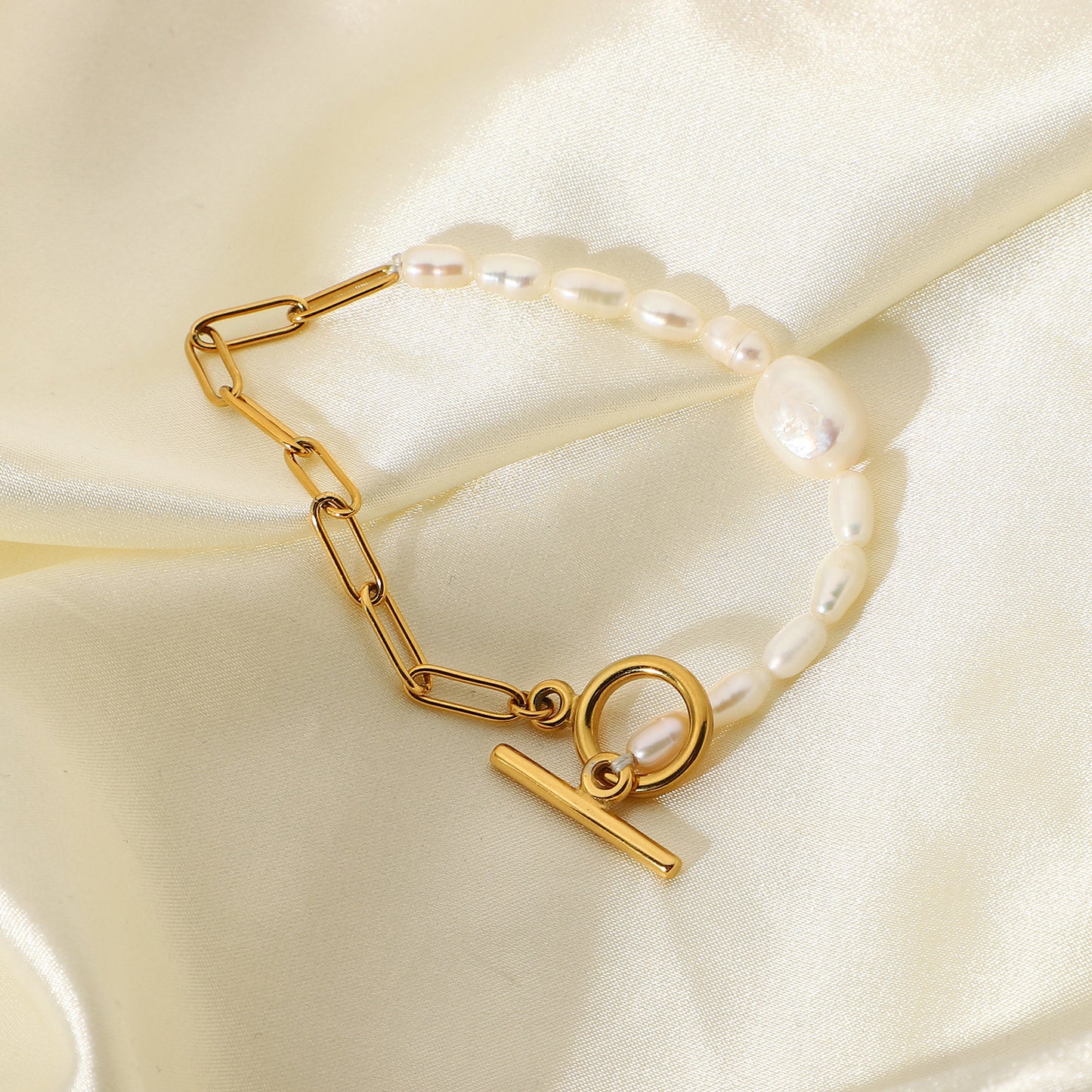 18K Gold OT Buckle Not Natural Pearl Jewelry