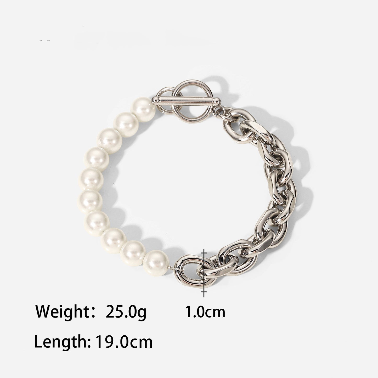 Fashionable pearl and stainless steel chain all-match bracelet