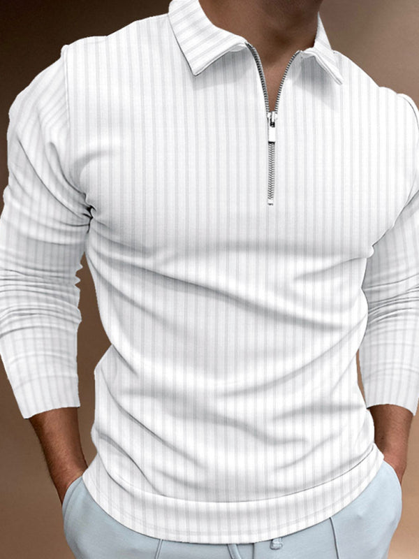 Men's Slim-fit Polo Strip Shirt