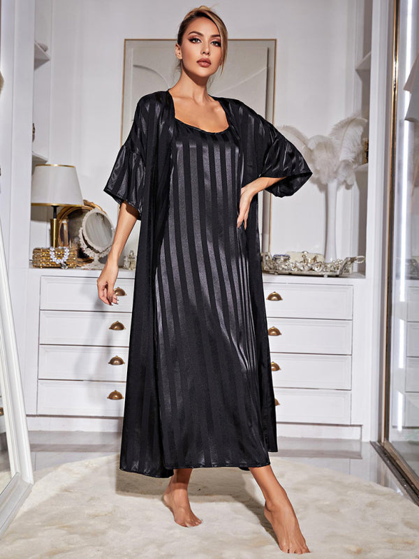 Strap pajamas women's long nightgown high-end home service set