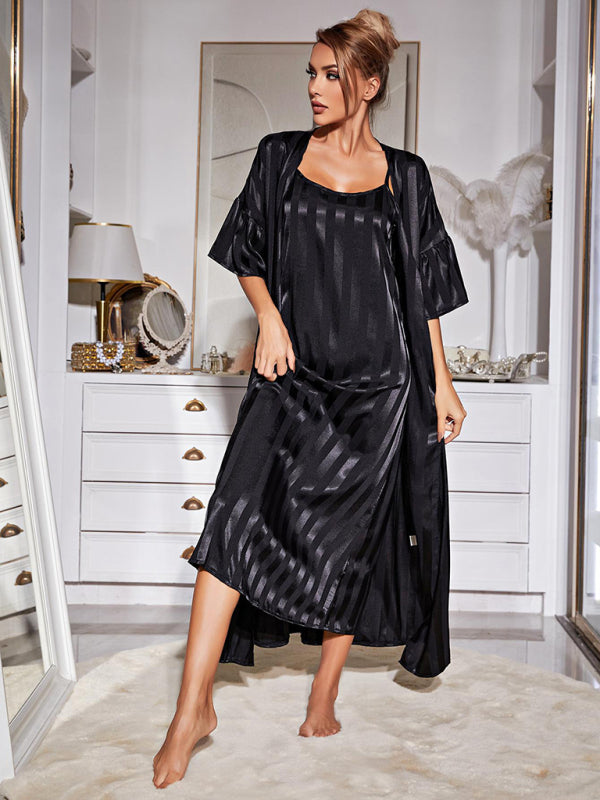 Strap pajamas women's long nightgown high-end home service set