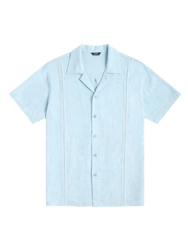 Men's Solid Color Linen Resort Shirt