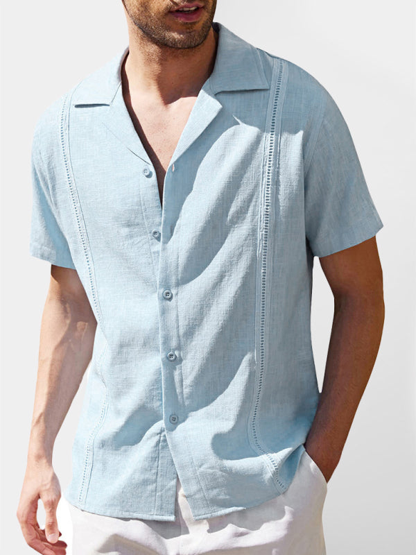 Men's Solid Color Linen Resort Shirt